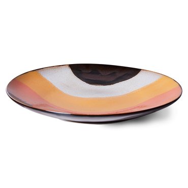 HKliving 70s ceramics: dinner plate retro wave - afbeelding 2