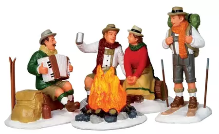 Lemax alpine ski party kerstdorp figuren