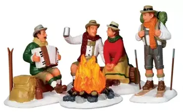Lemax alpine ski party kerstdorp figuren