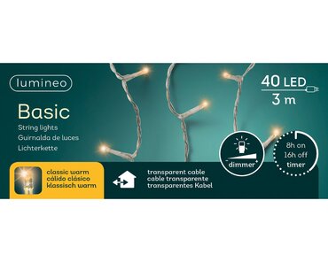 Basic verlichting 40 LED klassiek warm - afbeelding 1