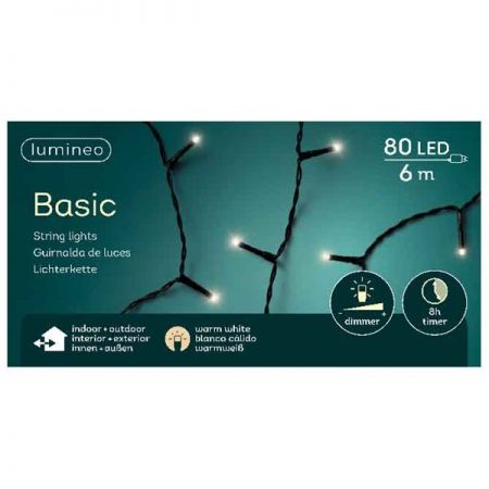 Basic verlichting 80 LED warm wit - afbeelding 1
