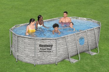 Bestway zwembad power steel set ovaal rotan swim vista - afbeelding 3