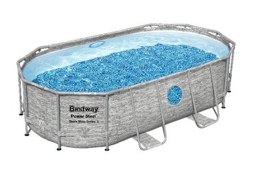 Bestway zwembad power steel set ovaal rotan swim vista - afbeelding 1