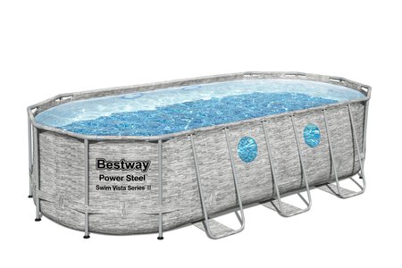 Bestway zwembad power steel set ovaal rotan swim vista - afbeelding 1