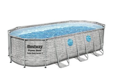 Bestway zwembad power steel set ovaal rotan swim vista - afbeelding 1