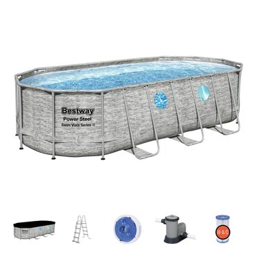 Bestway zwembad power steel set ovaal rotan swim vista - afbeelding 3