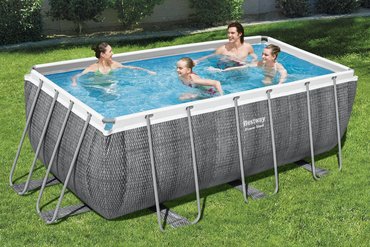Bestway zwembad power steel set rechthoek rotan - afbeelding 3
