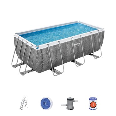 Bestway zwembad power steel set rechthoek rotan - afbeelding 2