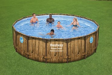Bestway zwembad power steel set rond rotan swim vista - afbeelding 3