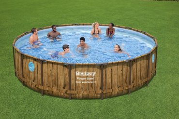 Bestway zwembad power steel set rond rotan swim vista - afbeelding 3