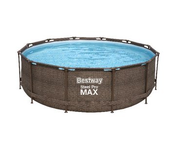 Bestway zwembad steel pro max set rond rotan - afbeelding 1