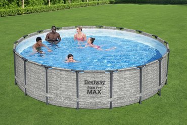 Bestway zwembad steel pro max set rond steenstrip - afbeelding 3