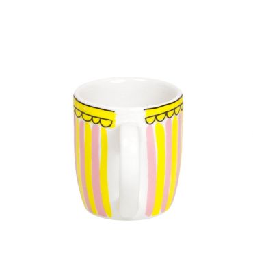 Blond Amsterdam espressomok roze/geel gestreept - afbeelding 2