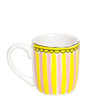Blond Amsterdam espressomok roze/geel gestreept - afbeelding 3