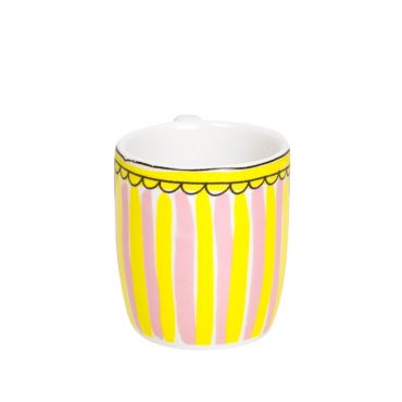 Blond Amsterdam espressomok roze/geel gestreept - afbeelding 4