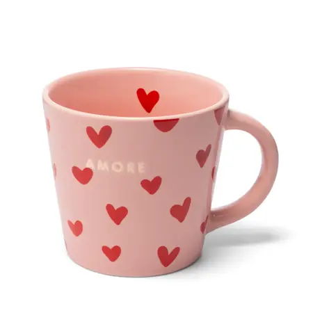 Vondels cappuccinokop Amore hartjes roze