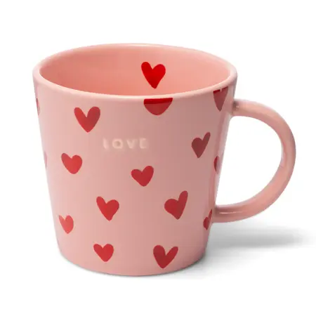 Vondels theekop Love hartjes roze