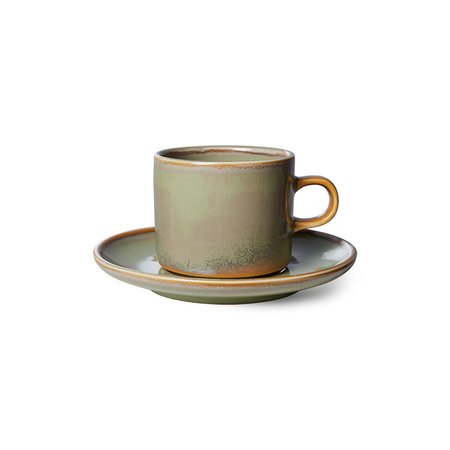 Hkliving Chef ceramics: cup and saucer moss green - afbeelding 1