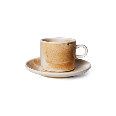 Hkliving Chef ceramics: cup and saucer rustic cream/brown - afbeelding 1