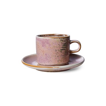 Hkliving Chef ceramics: cup and saucer rustic pink - afbeelding 1