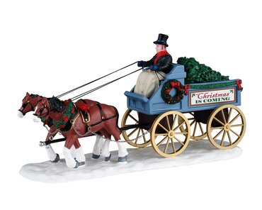 Lemax kerstdorp figuur 'Christmas Is Coming'