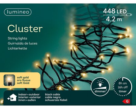 Cluster verlichting 448 LED soft gold - afbeelding 1