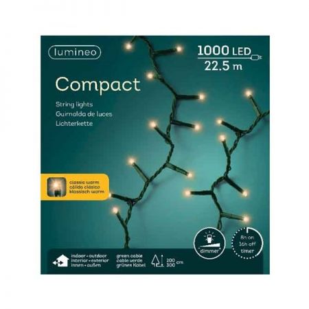 Compact verlichting 1000 LED klassiek warm - afbeelding 1