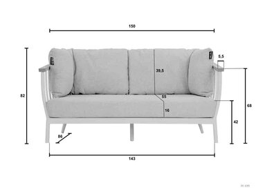 Apple Bee loungebank Condor 150 cm - afbeelding 2