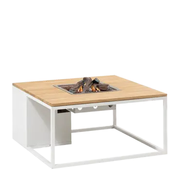 Cosiloft 100 vuurtafel white/teak