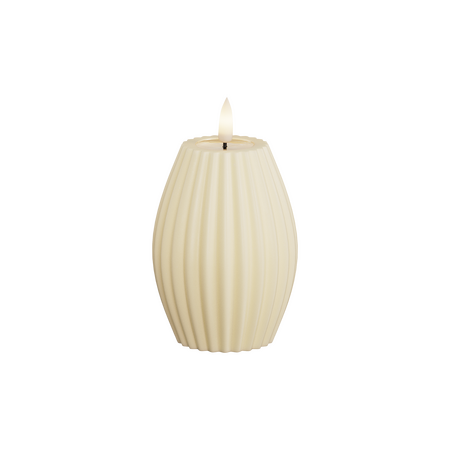 LED kaars gestreept crème 7,5x10 cm
