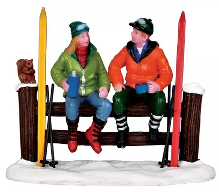 Lemax croos-country coffe break kerstdorp figuur