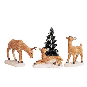 Lemax dad and fawns, set of 4
