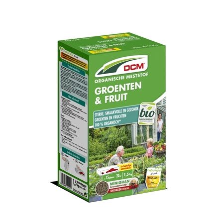 DCM meststof groenten en fruit 1,5kg, 20m²