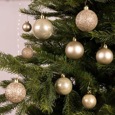Decoris kerstballen gemixt kunststof Ø6 cm parelmoer - afbeelding 2