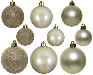 Decoris kerstballen gemixt kunststof Ø6 cm parelmoer - afbeelding 3
