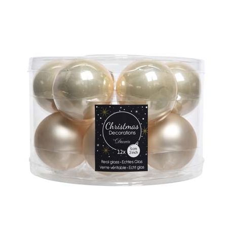 Decoris kerstballen glas Ø5 cm parel