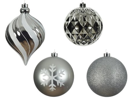 Decoris kerstballen kunststof Ø15 cm zilver