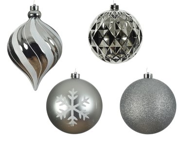 Decoris kerstballen kunststof Ø15 cm zilver