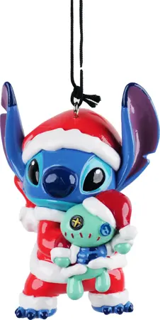 Disney kerstornament van Lilo en Stitch met Scrump in kerstkleding