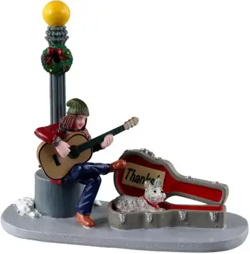 Lemax downtown busker kerstdorp figuur