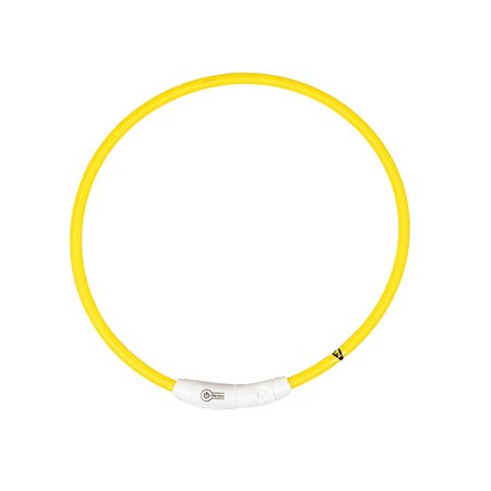 Duvo+ lichtgevende halsband nylon 65 cm geel