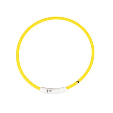 Duvo+ lichtgevende halsband nylon 35 cm geel