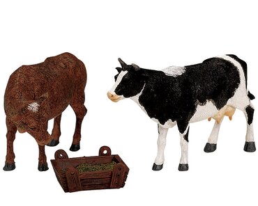 Lemax kerstdorp figuur 'Feeding Cow & Bull'