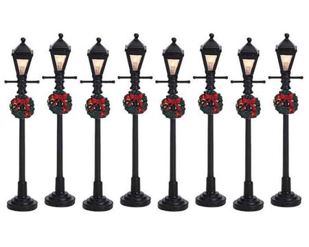 Lemax gas lantern street lamp, set of 8