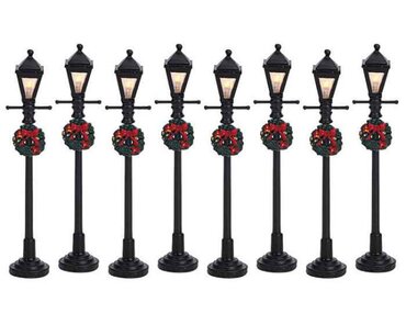 Lemax gas lantern street lamp, set of 8