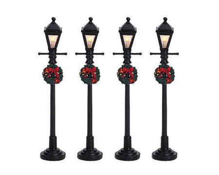 Lemax gas lantern street lamp, set of 4