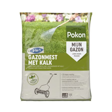 Pokon gazonmest met kalk 125m² - afbeelding 1