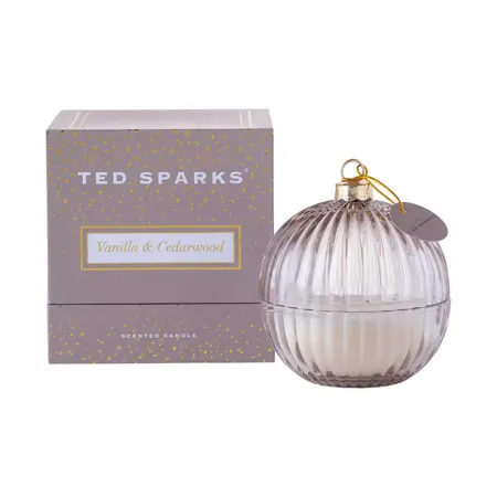 Ted Sparks geurkaars in kerstbal Vanilla & Cedarwood - afbeelding 1