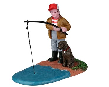 Lemax kerstdorp figuur 'Gone Fishin''