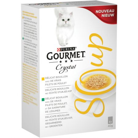 Gourmet kattenvoer crystal soup kip 4pack